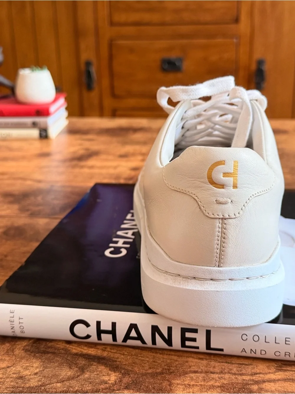 Cole Haan White Perforated Leather Boat Shoe